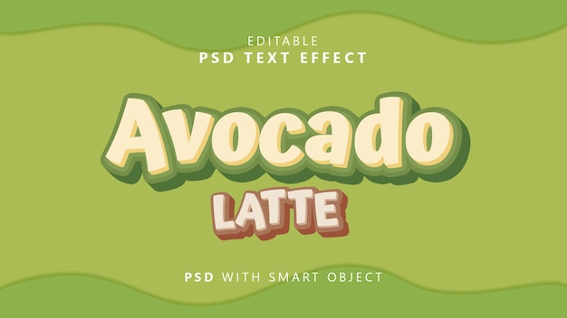 Effet de texte avocat latte