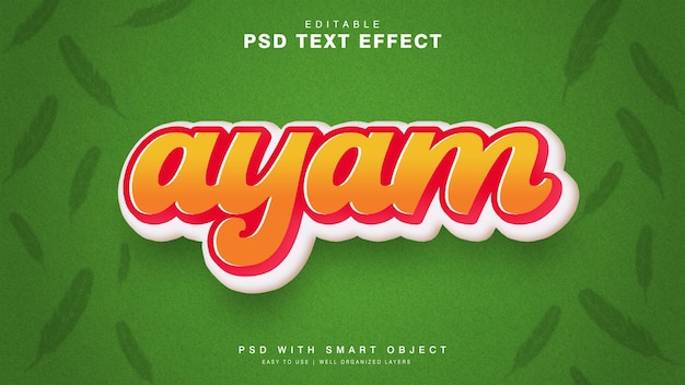 Effet de texte Ayam