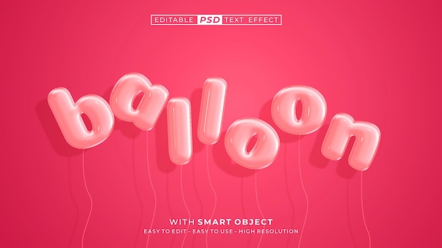 Effet De Texte Ballon 3d Style De Texte Modifiable