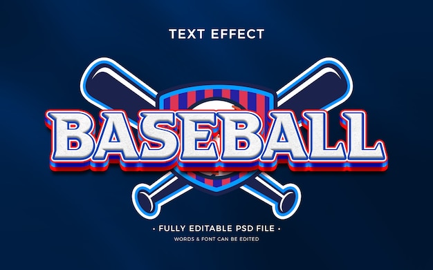 PSD effet de texte de baseball