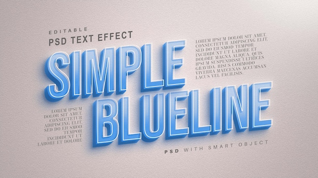 Effet de texte bleu simple