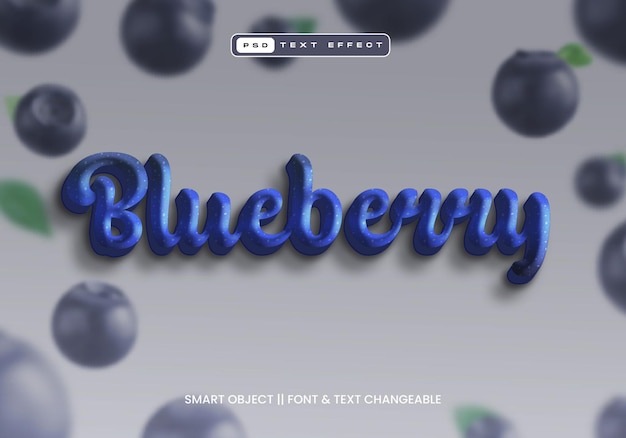 Effet de texte de bleuet de dessin animé 3D