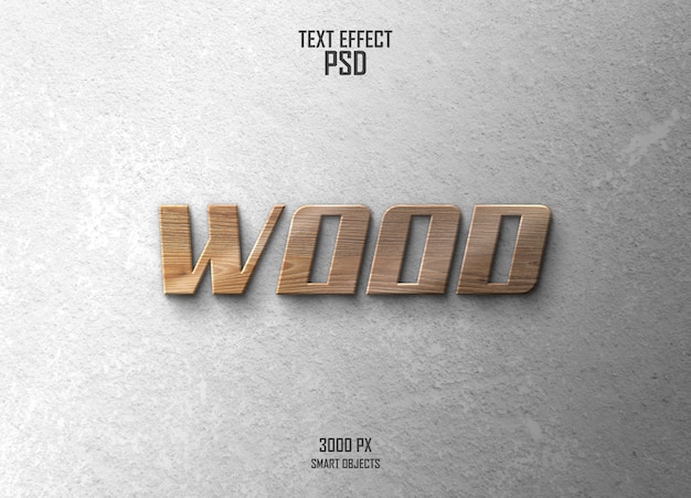 Effet texte en bois