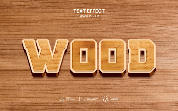 PSD effet de texte en bois