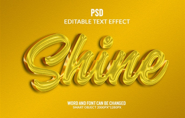 PSD effet de texte brillant brillant