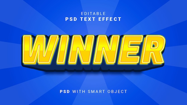 effet de texte brillant gagnant 3d