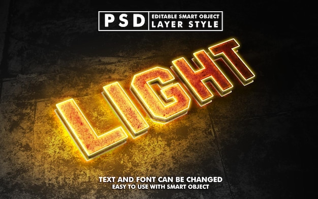 Effet De Texte Brillant Léger Psd Premium