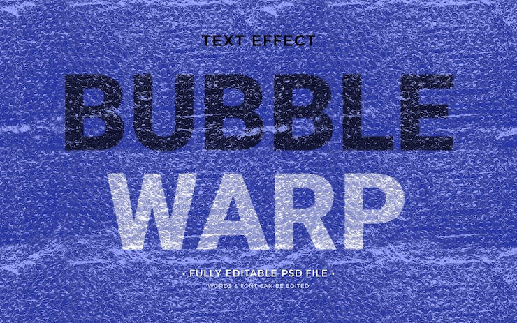 PSD effet de texte à bulles