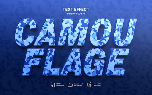 PSD effet de texte de camouflage