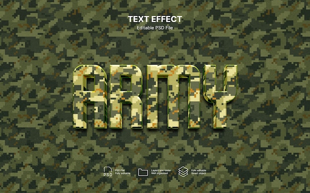 Effet de texte de camouflage