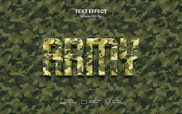 PSD effet de texte de camouflage