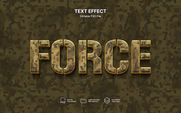 PSD effet de texte de camouflage