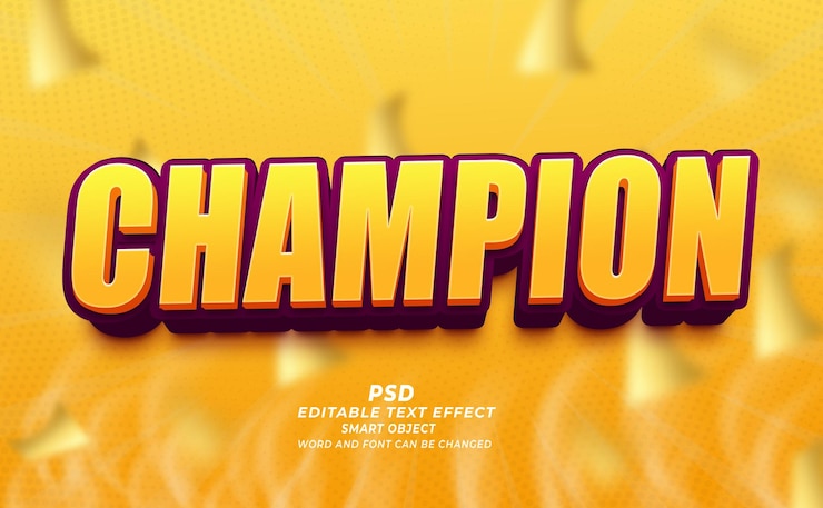 PSD effet de texte champion