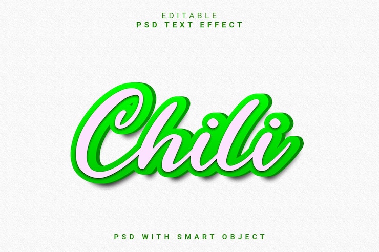 PSD effet de texte chili 3d