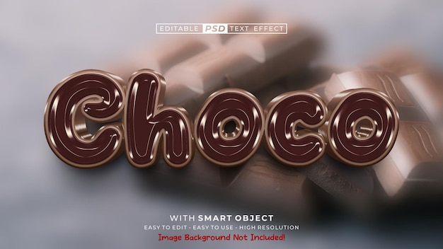 PSD effet de texte choco style de texte 3d modifiable