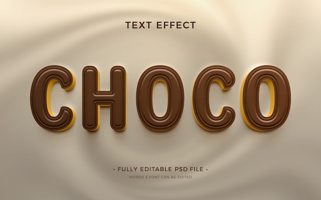 PSD effet texte chocolat