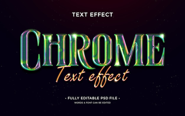 PSD effet de texte chrome