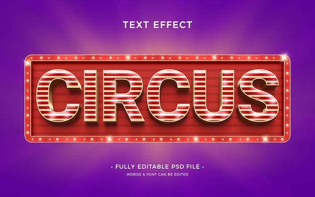 PSD effet de texte de cirque