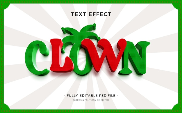 PSD effet de texte clown