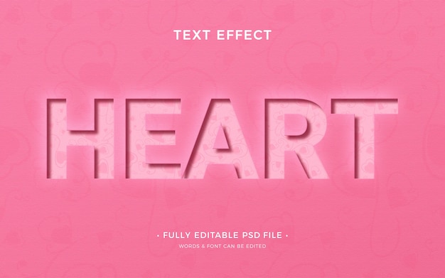 PSD effet de texte coeur