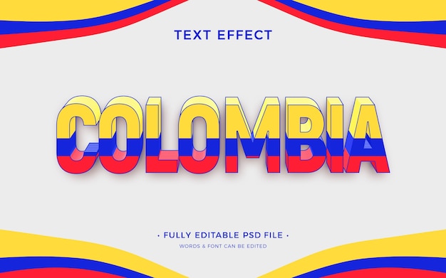 PSD effet de texte colombie