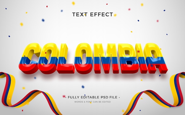 PSD effet de texte colombie