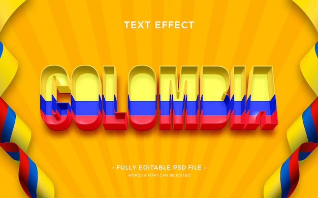 PSD effet de texte colombie