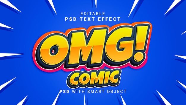 PSD effet de texte comique 3d omg