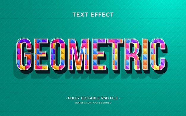 PSD effet de texte de conception de formes géométriques