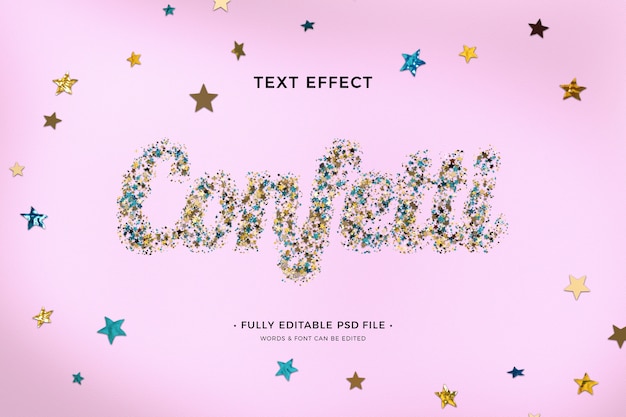 PSD effet de texte confettis