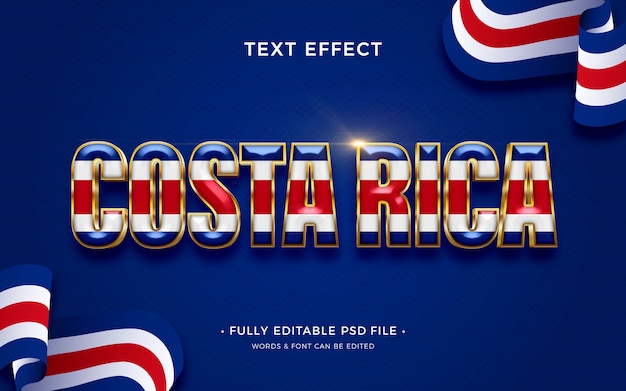 PSD effet de texte costa rica