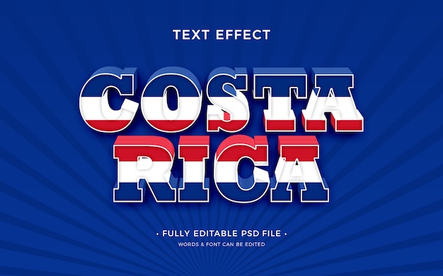 PSD effet de texte costa rica