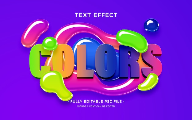 PSD effet de texte de couche de couleur