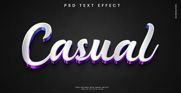 Effet de texte de couleur violette cool et simple avec un fond sombre