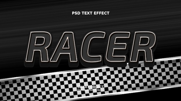 Effet de texte de course de dessins animés