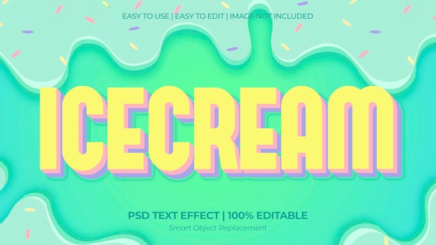 Effet De Texte De Crème Glacée 3d