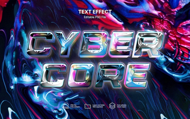 PSD effet de texte cybercore