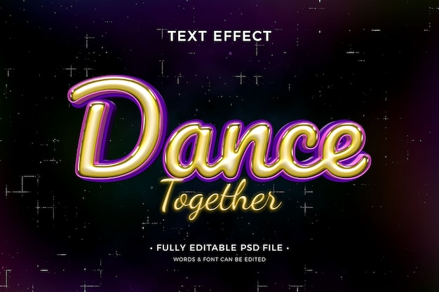 PSD effet de texte de danse