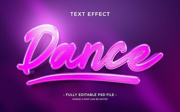 PSD effet de texte de danse