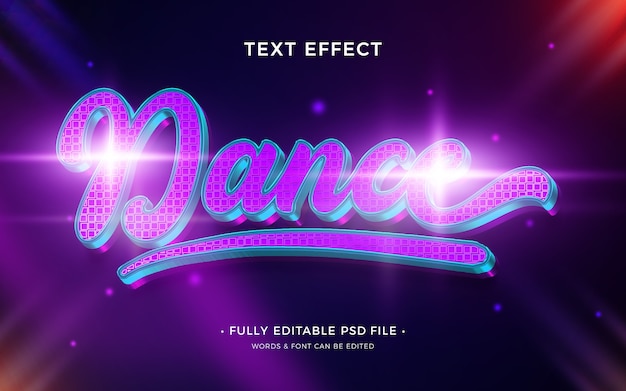 PSD effet de texte de danse