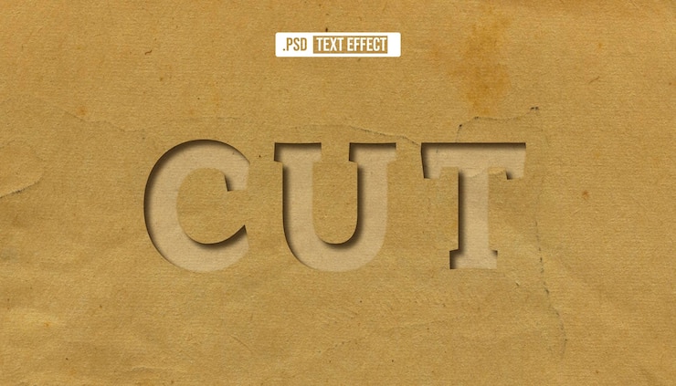 PSD effet de texte déboussé modèle modifiable effet de style de texte papier