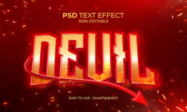 PSD effet de texte diable rouge