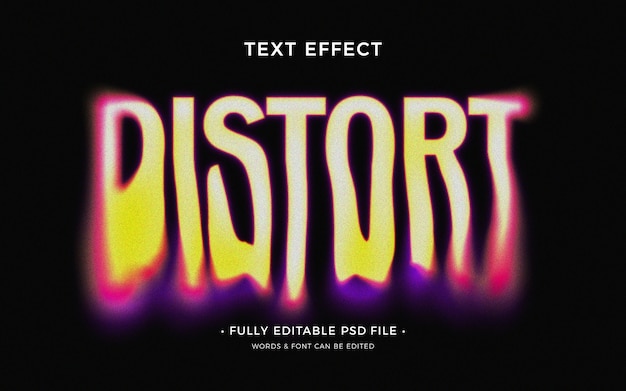 PSD effet de texte de distorsion