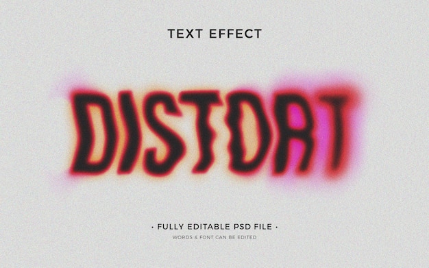 PSD effet de texte de distorsion