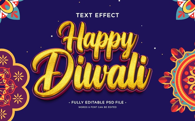 PSD effet de texte diwali