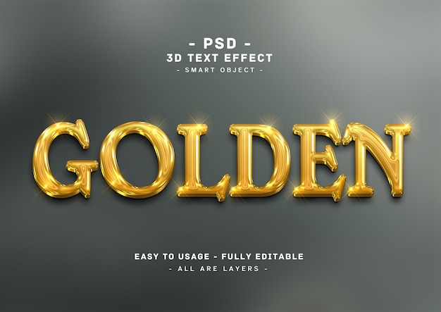 Effet de texte doré 3D