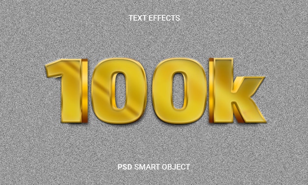 PSD effet de texte doré modifiable 100k avec objet intelligent