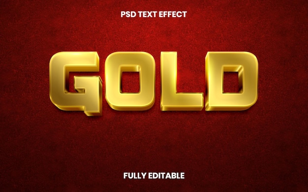 Effet de texte doré PSD