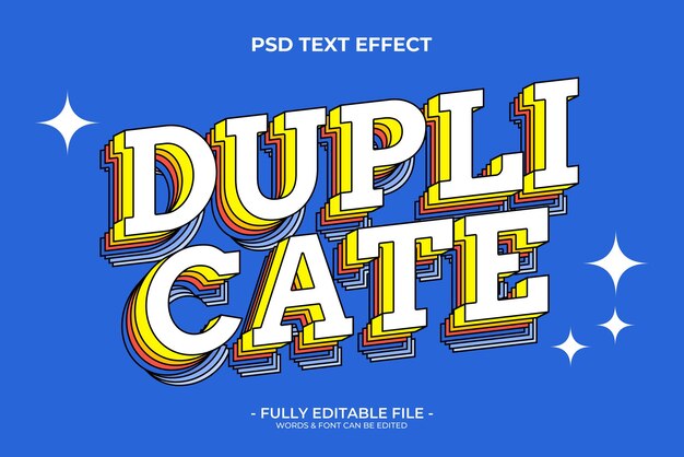 PSD effet de texte en double bleu