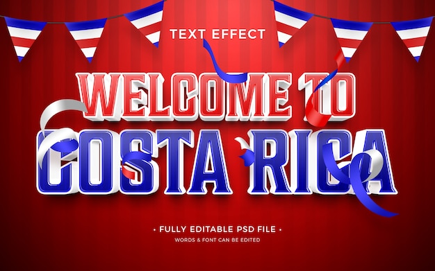 PSD effet de texte du costa rica